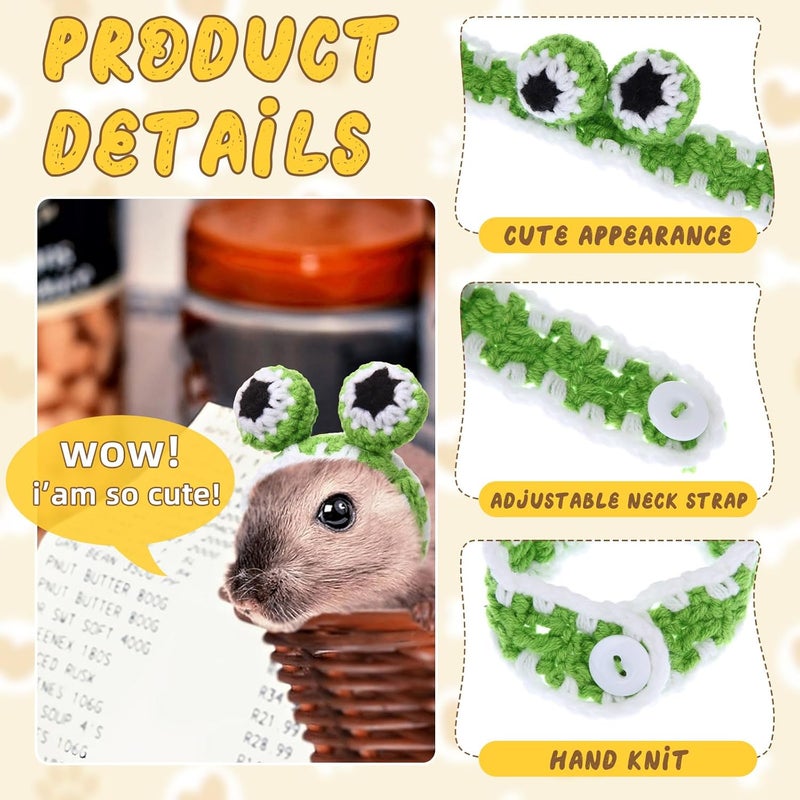 MiniInflat 12 Pcs Hamster Hat Guinea Pig Knitted Cartoon Headwear Mini Small Animals Hat Hamster Clothes for Real Hamsters Pets Small Animal Lizard Dragon Snake Bird Rabbit Party Costume Accessories - Image 4